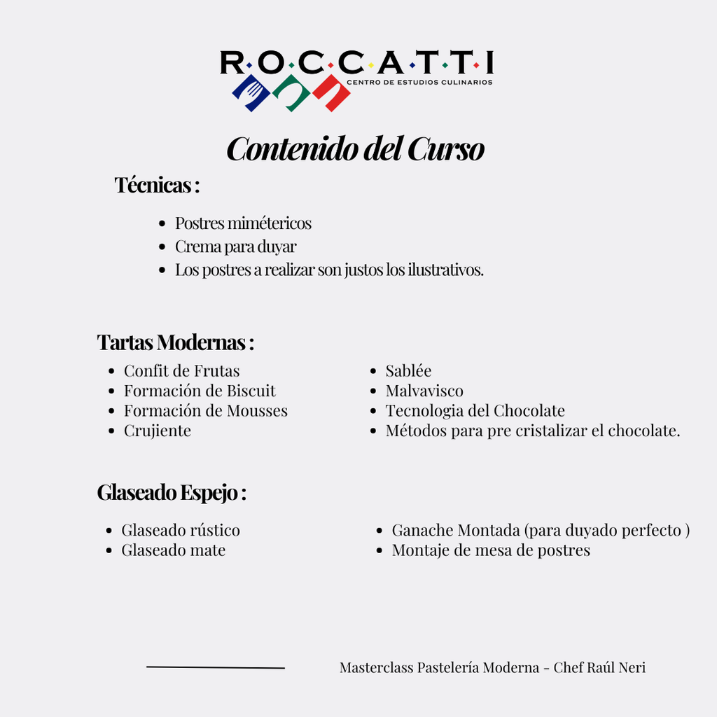 Masterclass Pastelería Moderna
